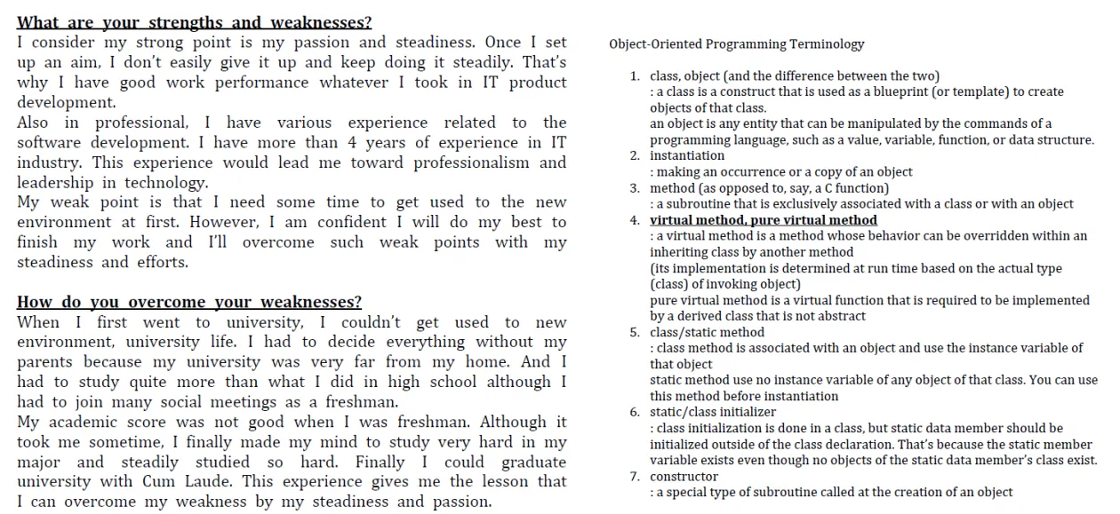 My interview preparation scripts